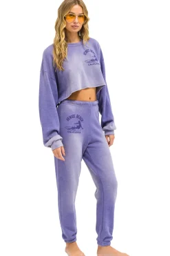 Sweatshirts | Aviator Nation VENICE SURFER CROPPED CREW SWEATSHIRT RELAXED - FADED GRAPE FADEDGRAPE