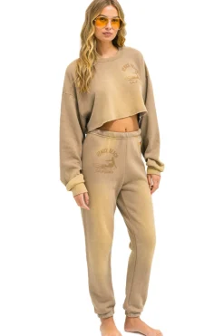 Sweatshirts | Aviator Nation VENICE SURFER CROPPED CREW SWEATSHIRT RELAXED - FADED TAN FADEDTAN