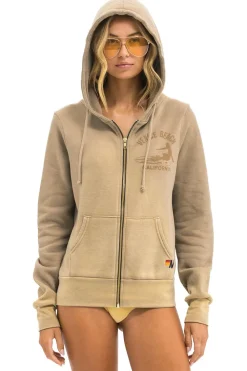 Hoodies | Hoodies | Aviator Nation VENICE SURFER ZIP HOODIE - FADED TAN FADEDTAN
