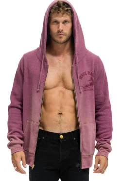 Hoodies | Hoodies | Aviator Nation VENICE SURFER ZIP HOODIE - FADED BERRY FADEDBERRY