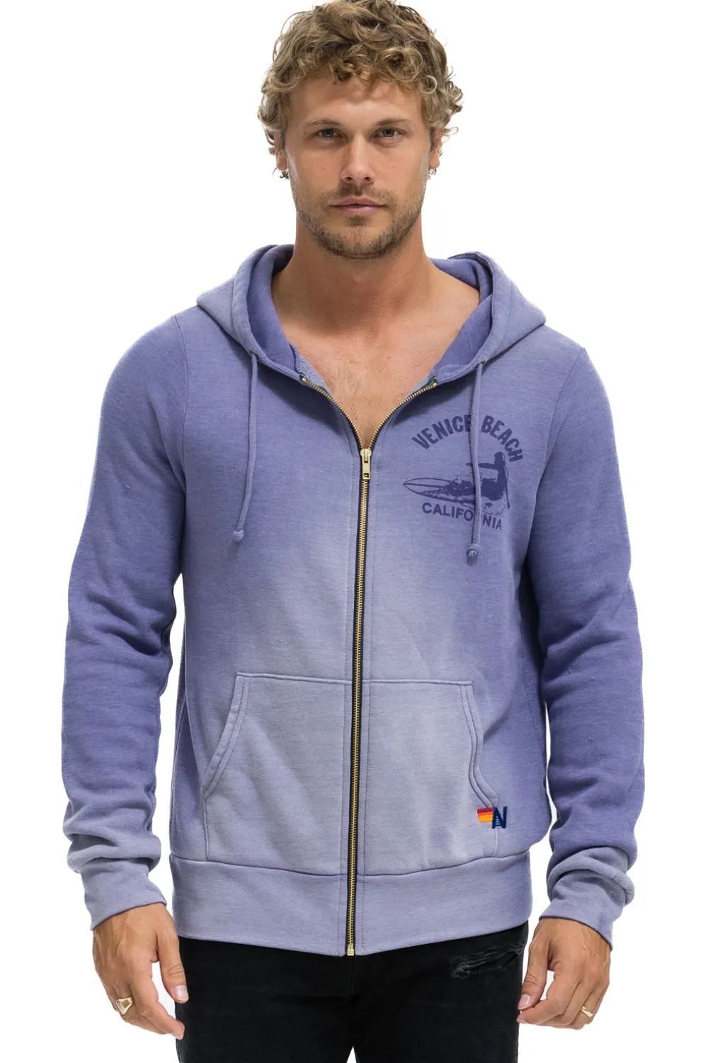 Hoodies | Hoodies | Aviator Nation VENICE SURFER ZIP HOODIE - FADED GRAPE FADEDGRAPE