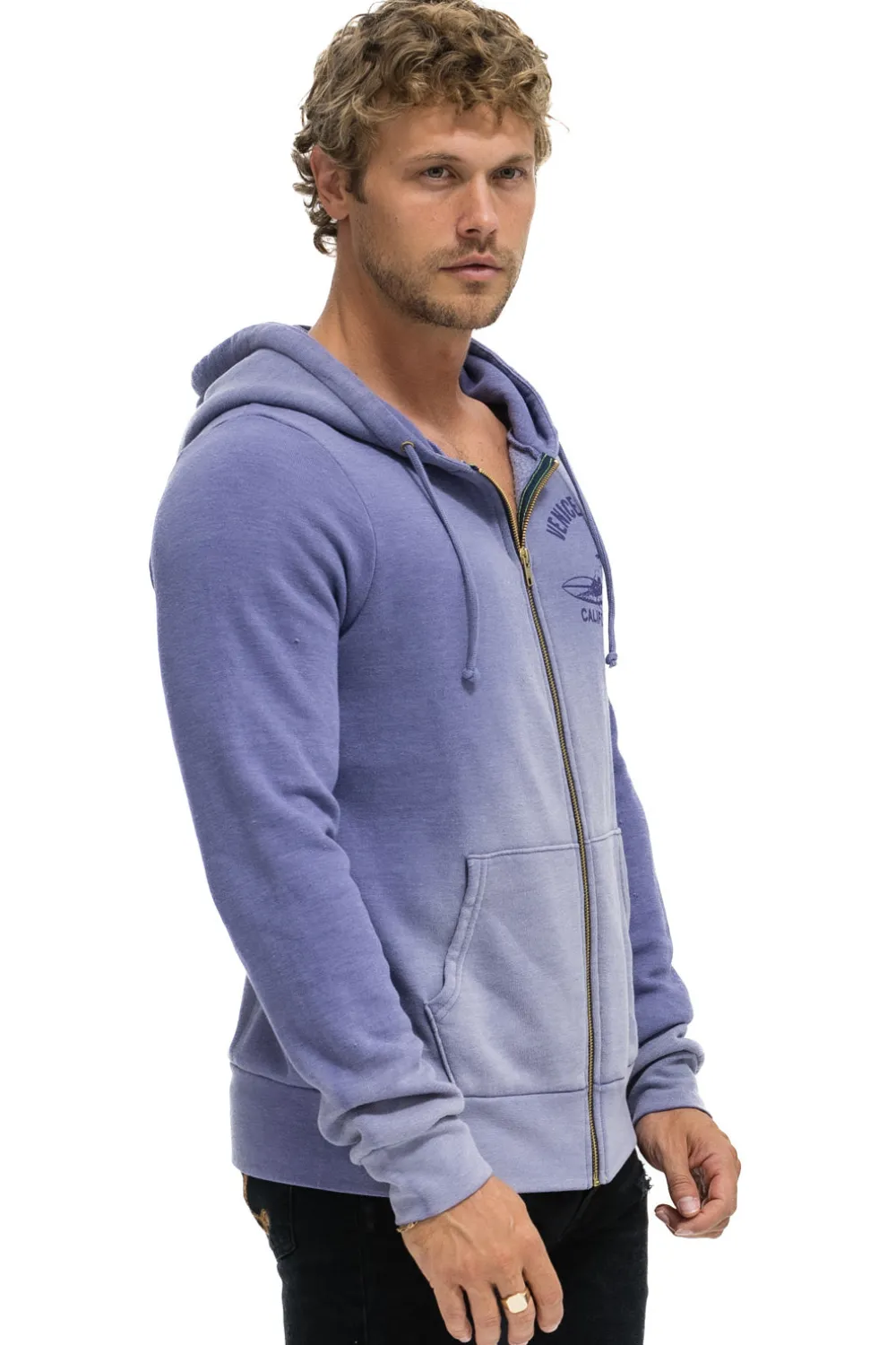 Hoodies | Hoodies | Aviator Nation VENICE SURFER ZIP HOODIE - FADED GRAPE FADEDGRAPE