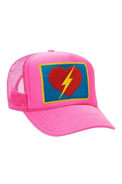 Trucker Hats | Trucker Hats | Aviator Nation VINTAGE BOLT HEART TRUCKER HAT theperfectpairing!Allofourproductsgothroughanintensebreaking-downprocessthatgivesthemavintagefeelyou'lllovebecauseit'sbrokeninfromdayoneofwearingit.Allofourhatsareadjustable!