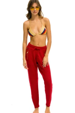 Sweatpants | Aviator Nation VINTAGE CABIN CASHMERE SWEATER PANT- CHERRY CHERRYWomen'sSweatpantsAviatorNation
