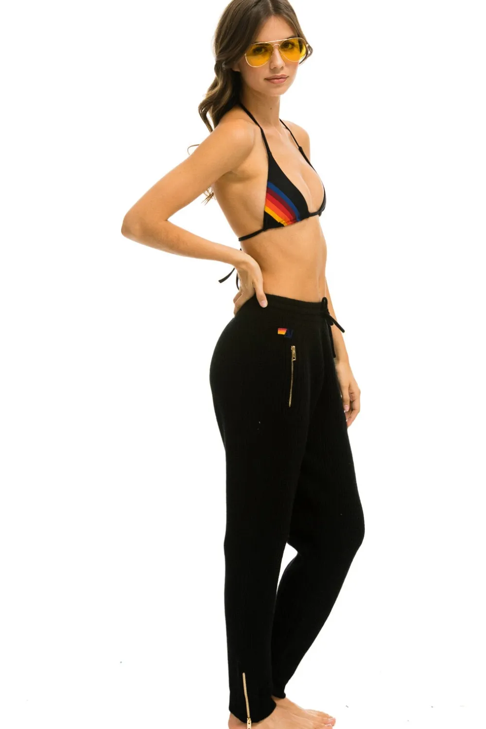 Sweatpants | Aviator Nation VINTAGE CABIN CASHMERE SWEATER PANT- BLACK BLACKWomen'sSweatpantsAviatorNation