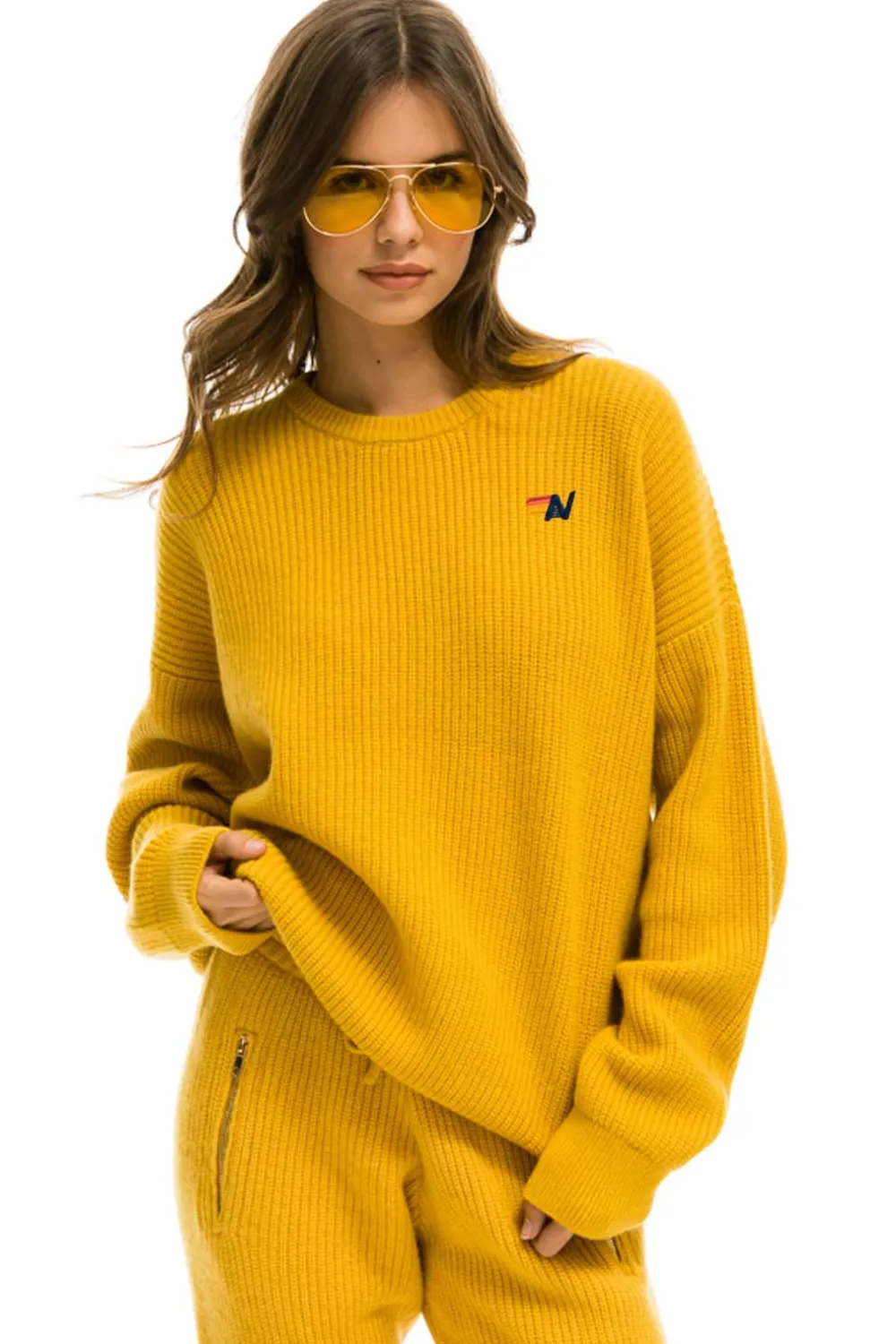 Sweatshirts | Aviator Nation VINTAGE CABIN UNISEX CASHMERE SWEATER - GOLD