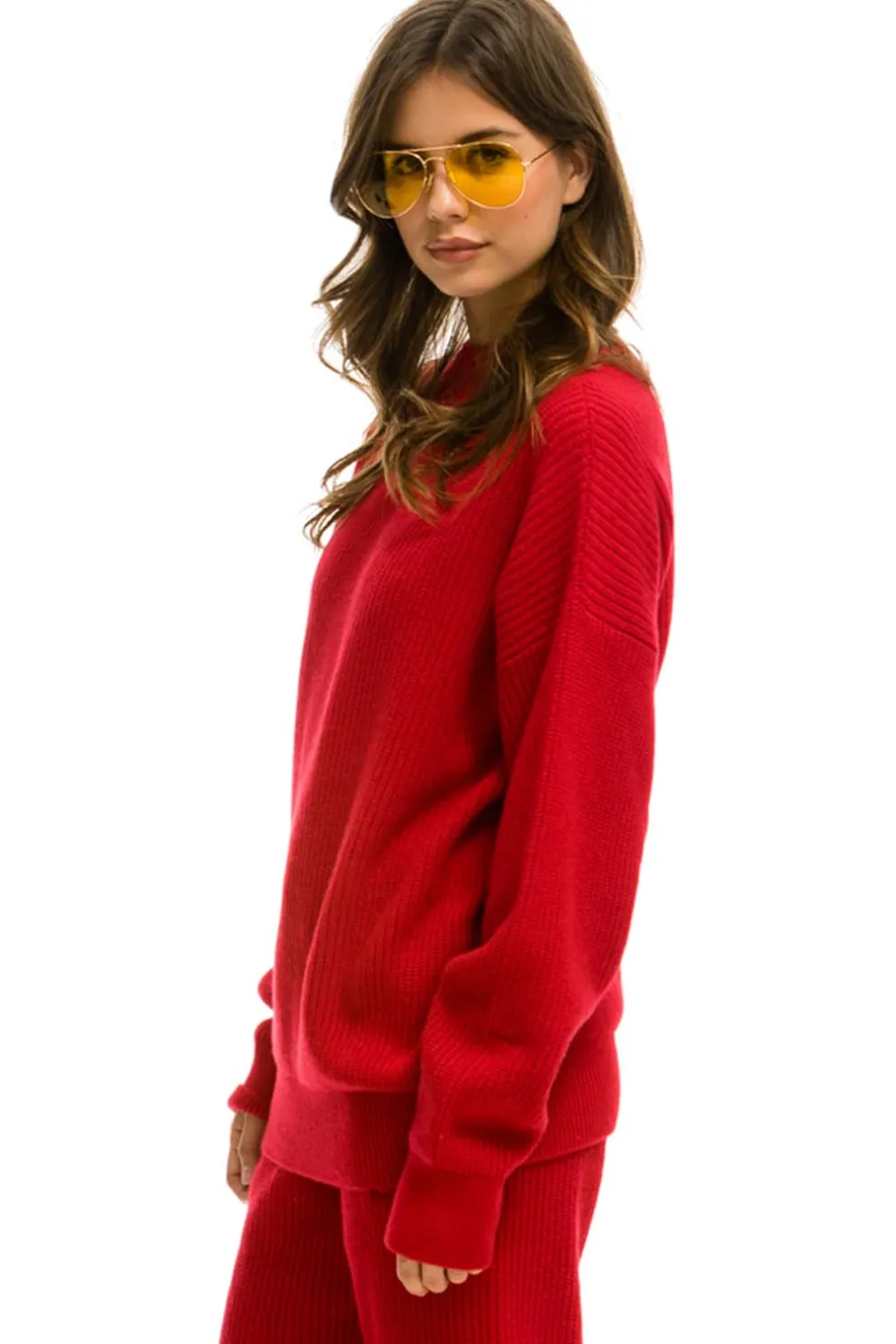 Sweatshirts | Aviator Nation VINTAGE CABIN UNISEX CASHMERE SWEATER - CHERRY