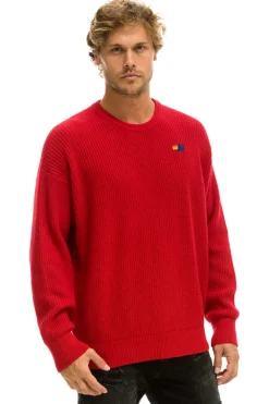 Sweatshirts | Aviator Nation VINTAGE CABIN UNISEX CASHMERE SWEATER - CHERRY