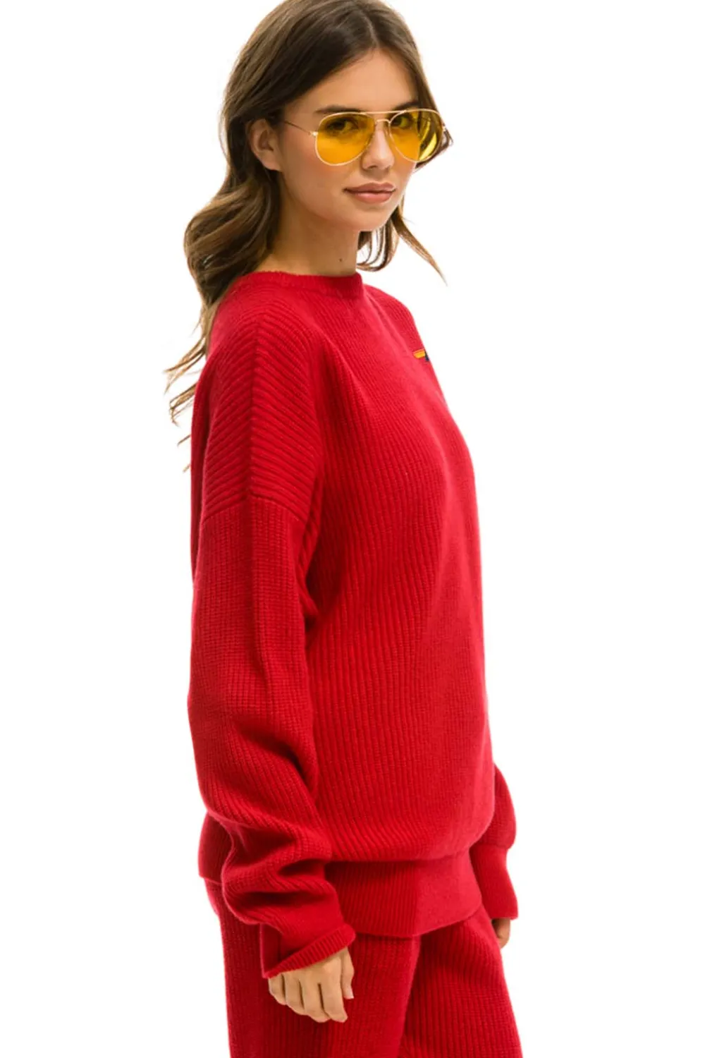 Sweatshirts | Aviator Nation VINTAGE CABIN UNISEX CASHMERE SWEATER - CHERRY