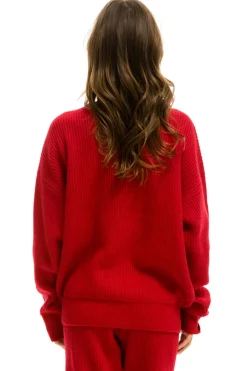Sweatshirts | Aviator Nation VINTAGE CABIN UNISEX CASHMERE SWEATER - CHERRY