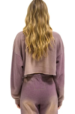 Sweatshirts | Aviator Nation VINTAGE LOGO CROPPED CREW SWEATSHIRT RELAXED - FADED MOCHA FADEDMOCHA