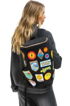 Backpacks | Backpacks | Aviator Nation VINTAGE PATCH DENIM PUFFER BACKPACK - VINTAGE BLACK VINTAGEBLACK