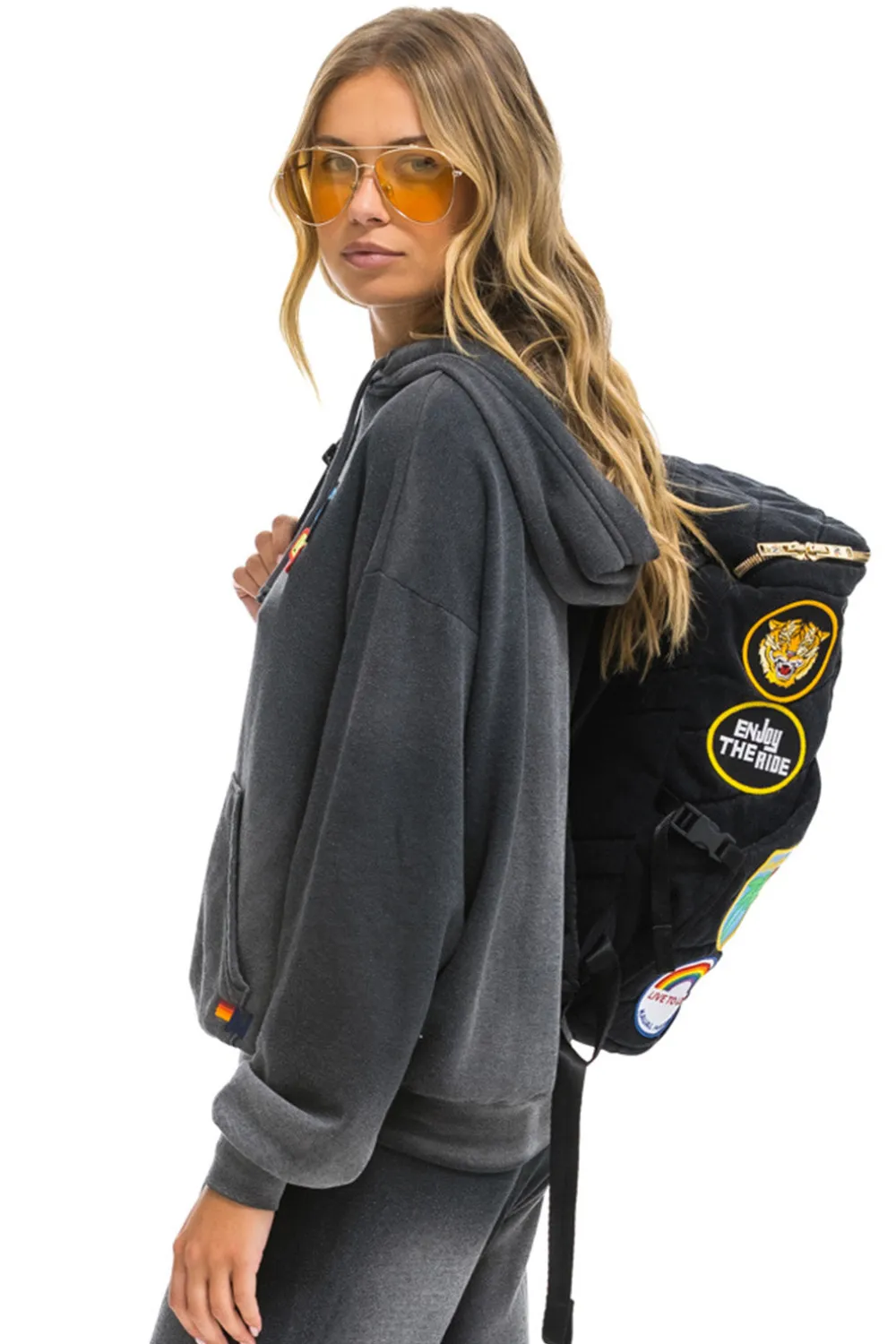 Backpacks | Backpacks | Aviator Nation VINTAGE PATCH DENIM PUFFER BACKPACK - VINTAGE BLACK VINTAGEBLACK