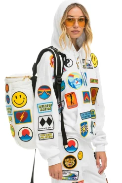 Backpacks | Backpacks | Aviator Nation VINTAGE PATCH PUFFER BACKPACK - WHITE GLOSSY WHITEGLOSSY