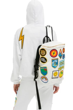 Backpacks | Backpacks | Aviator Nation VINTAGE PATCH PUFFER BACKPACK - WHITE GLOSSY WHITEGLOSSY