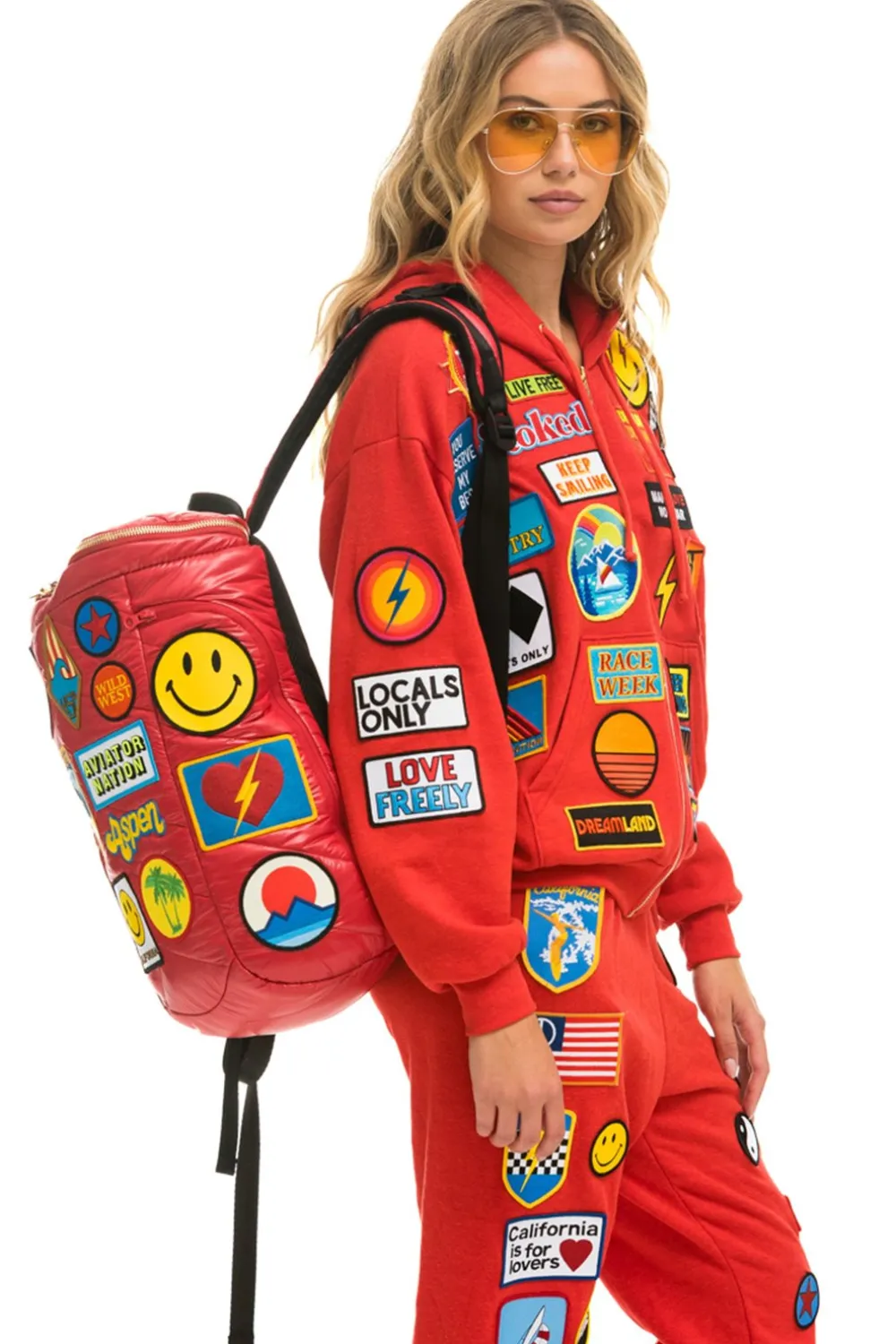 Backpacks | Backpacks | Aviator Nation VINTAGE PATCH PUFFER BACKPACK - CHERRY GLOSSY CHERRYGLOSSY