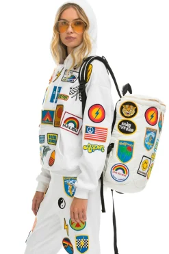 Backpacks | Backpacks | Aviator Nation VINTAGE PATCH PUFFER BACKPACK - WHITE GLOSSY WHITEGLOSSY