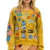 Sweatshirts | Sweatshirts | Aviator Nation VINTAGE PATCH RELAXED CREW SWEATSHIRT - KHAKI