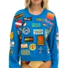 Sweatshirts | Sweatshirts | Aviator Nation VINTAGE PATCH RELAXED CREW SWEATSHIRT - OCEAN
