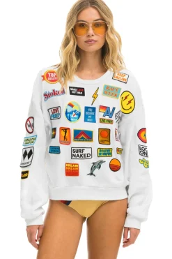Sweatshirts | Sweatshirts | Aviator Nation VINTAGE PATCH RELAXED CREW SWEATSHIRT - WHITE