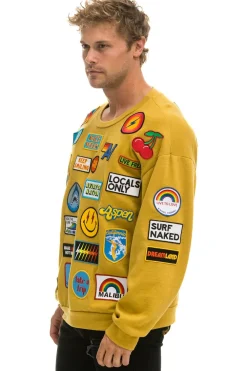 Sweatshirts | Sweatshirts | Aviator Nation VINTAGE PATCH RELAXED CREW SWEATSHIRT - KHAKI