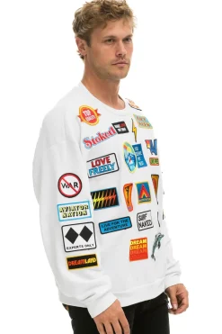Sweatshirts | Sweatshirts | Aviator Nation VINTAGE PATCH RELAXED CREW SWEATSHIRT - WHITE