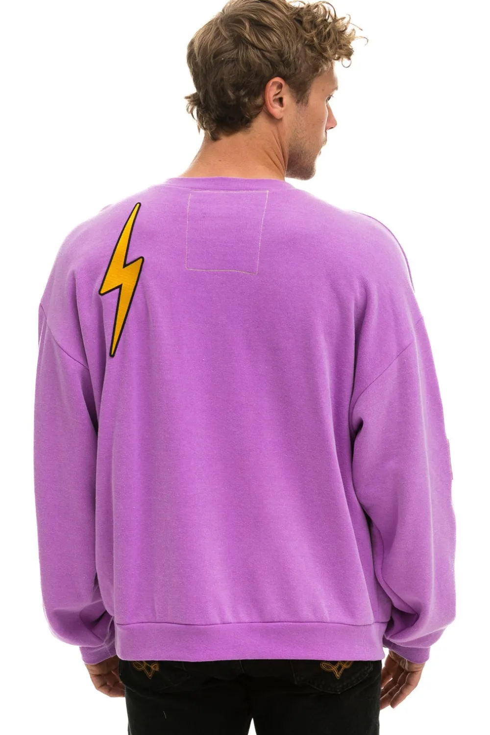 Sweatshirts | Sweatshirts | Aviator Nation VINTAGE PATCH RELAXED CREW SWEATSHIRT - NEON PURPLE NEONPURPLE