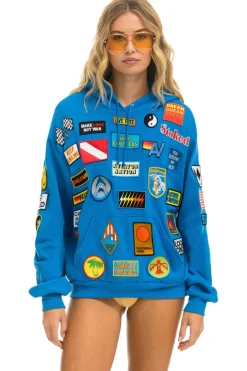Hoodies | Hoodies | Aviator Nation VINTAGE PATCH RELAXED PULLOVER HOODIE- OCEAN