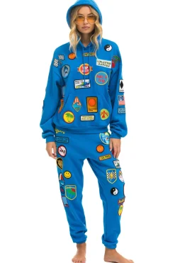 Hoodies | Hoodies | Aviator Nation VINTAGE PATCH RELAXED PULLOVER HOODIE- OCEAN