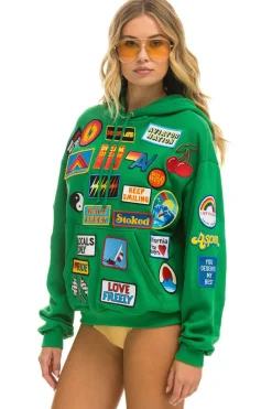 Hoodies | Hoodies | Aviator Nation VINTAGE PATCH RELAXED PULLOVER HOODIE- KELLY GREEN {{threshold-message}}