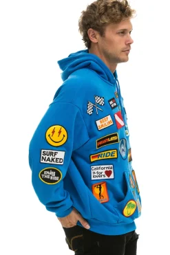 Hoodies | Hoodies | Aviator Nation VINTAGE PATCH RELAXED PULLOVER HOODIE- OCEAN