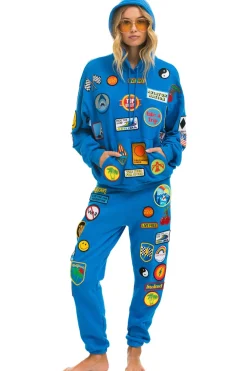 Hoodies | Hoodies | Aviator Nation VINTAGE PATCH RELAXED PULLOVER HOODIE- OCEAN