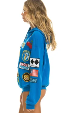 Hoodies | Hoodies | Aviator Nation VINTAGE PATCH RELAXED PULLOVER HOODIE- OCEAN