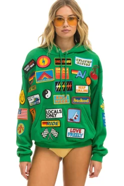 Hoodies | Hoodies | Aviator Nation VINTAGE PATCH RELAXED PULLOVER HOODIE- KELLY GREEN {{threshold-message}}