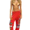 Sweatpants | Aviator Nation VINTAGE PATCH SWEATPANTS - RED