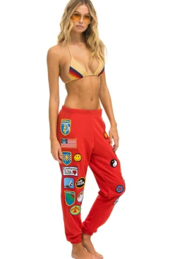 Sweatpants | Aviator Nation VINTAGE PATCH SWEATPANTS - RED