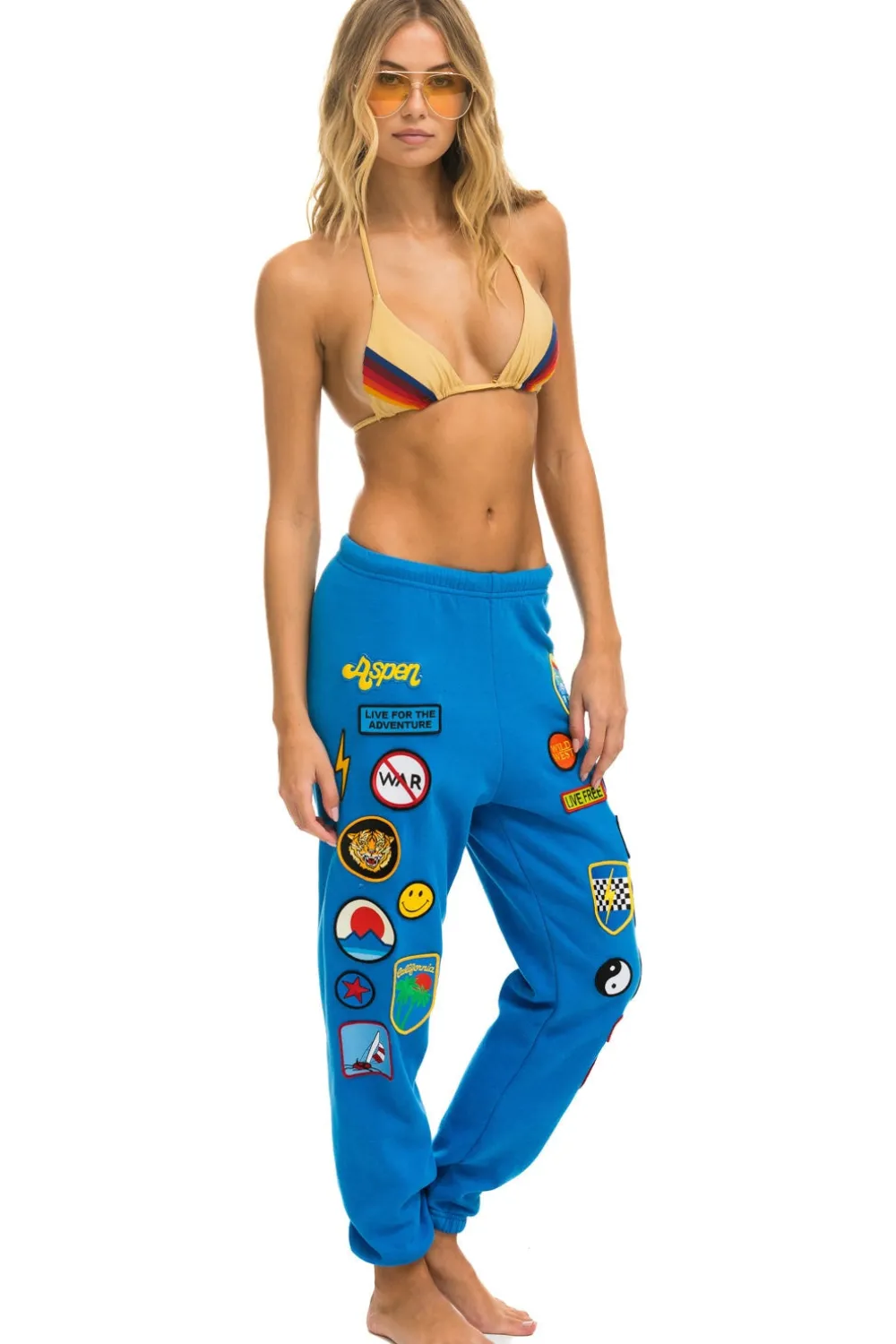 Sweatpants | Aviator Nation VINTAGE PATCH SWEATPANTS - OCEAN
