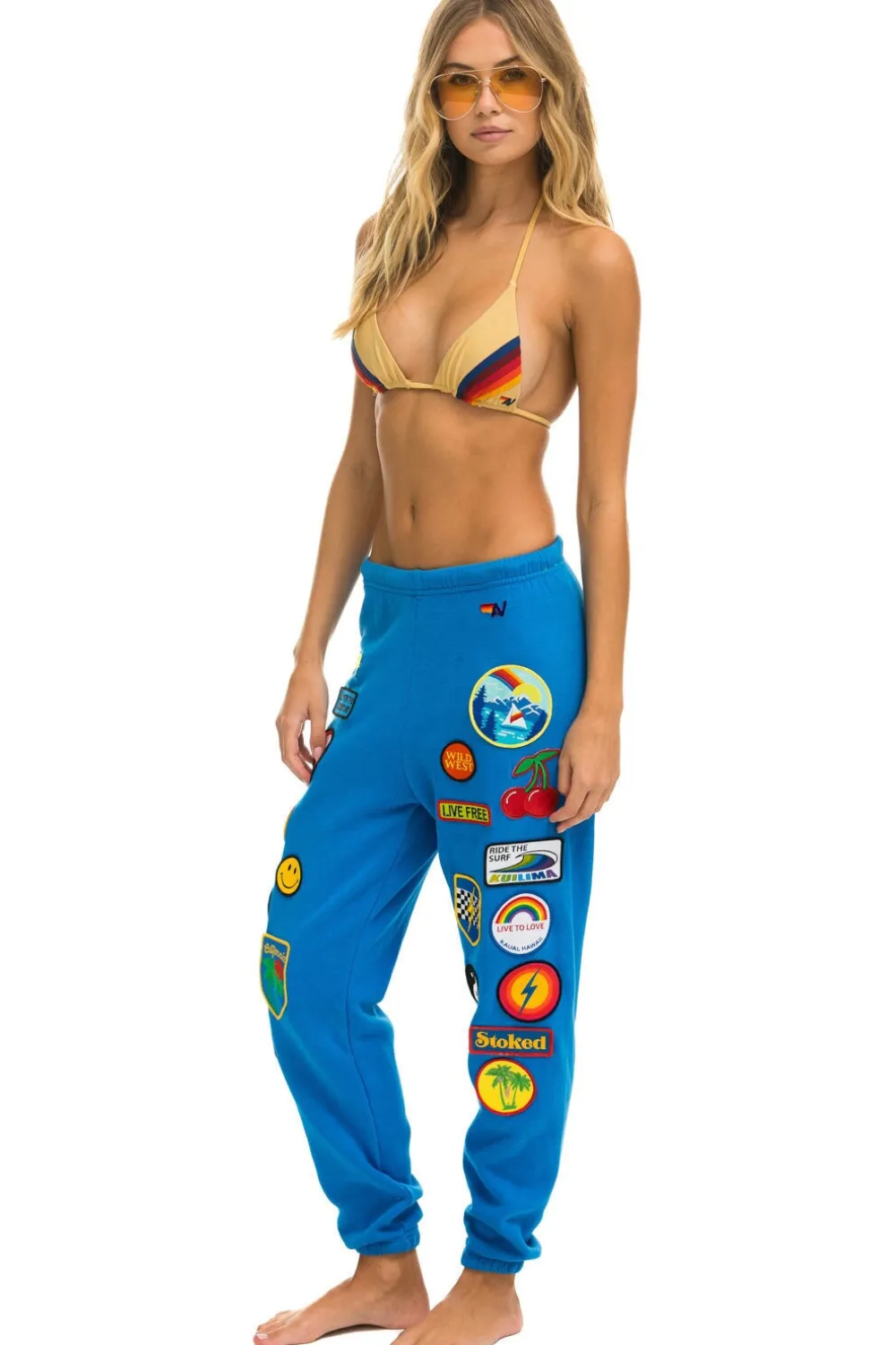 Sweatpants | Aviator Nation VINTAGE PATCH SWEATPANTS - OCEAN
