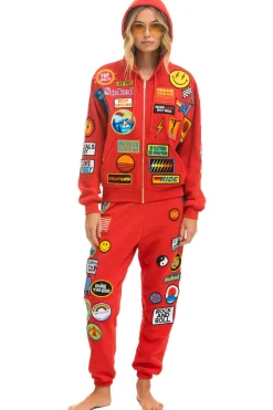 Sweatpants | Aviator Nation VINTAGE PATCH SWEATPANTS - RED