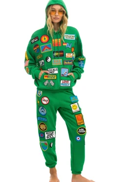 Sweatpants | Aviator Nation VINTAGE PATCH SWEATPANTS - KELLY GREEN KELLYGREEN