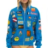 Hoodies | Hoodies | Aviator Nation VINTAGE PATCH ZIP HOODIE RELAXED - OCEAN