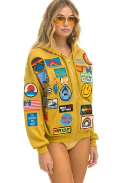 Hoodies | Hoodies | Aviator Nation VINTAGE PATCH ZIP HOODIE RELAXED - KHAKI