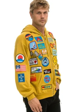 Hoodies | Hoodies | Aviator Nation VINTAGE PATCH ZIP HOODIE RELAXED - KHAKI