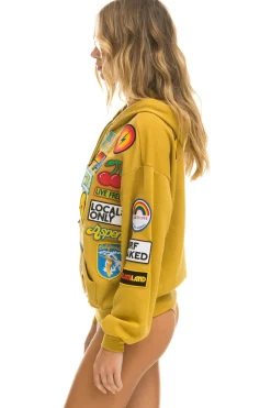 Hoodies | Hoodies | Aviator Nation VINTAGE PATCH ZIP HOODIE RELAXED - KHAKI
