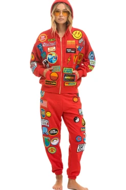 Hoodies | Hoodies | Aviator Nation VINTAGE PATCH ZIP HOODIE RELAXED - RED