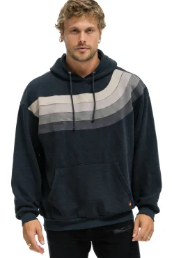 Hoodies | Hoodies | Aviator Nation WAVE STRIPE 4 PULLOVER HOODIE RELAXED - CHARCOAL // CHARCOAL CHARCOAL//CHARCOAL