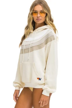 Hoodies | Hoodies | Aviator Nation WAVE STRIPE 4 PULLOVER HOODIE RELAXED - VINTAGE WHITE // VINTAGE WHITE VINTAGEWHITE//VINTAGEWHITE