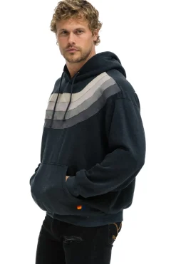 Hoodies | Hoodies | Aviator Nation WAVE STRIPE 4 PULLOVER HOODIE RELAXED - CHARCOAL // CHARCOAL CHARCOAL//CHARCOAL