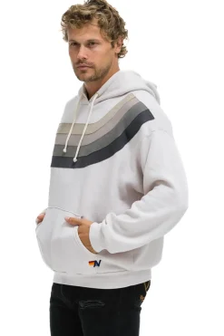 Hoodies | Hoodies | Aviator Nation WAVE STRIPE 4 PULLOVER HOODIE RELAXED - DOVE // CHARCOAL DOVE//CHARCOAL
