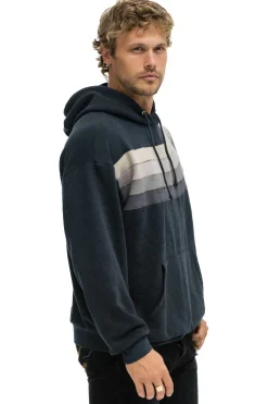 Hoodies | Hoodies | Aviator Nation WAVE STRIPE 4 PULLOVER HOODIE RELAXED - CHARCOAL // CHARCOAL CHARCOAL//CHARCOAL